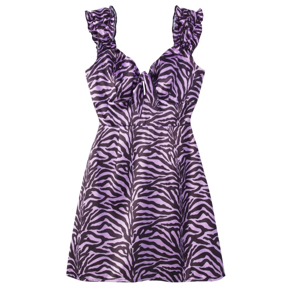 Capsule 98 size 8 ruffled purple mini dress